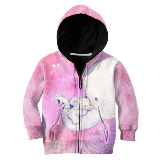 Kid Custom Hoodies T-shirt Cute Girl Elephant Never forget that you are loved HD-GH0281916K kid 3D apparel Kid Zip Hoodie S/6-8