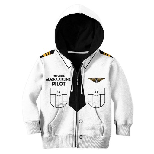 Kid Custom Hoodies T-shirt I'm future Alaska Airlines pilot Apparel HD-GH20704K kid 3D apparel Kid Zip Hoodie 2T