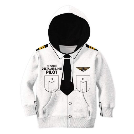 Kid Custom Hoodies T-shirt I'm future Delta Air Lines pilot Apparel HD-GH20707K kid 3D apparel Kid Hoodie 2T