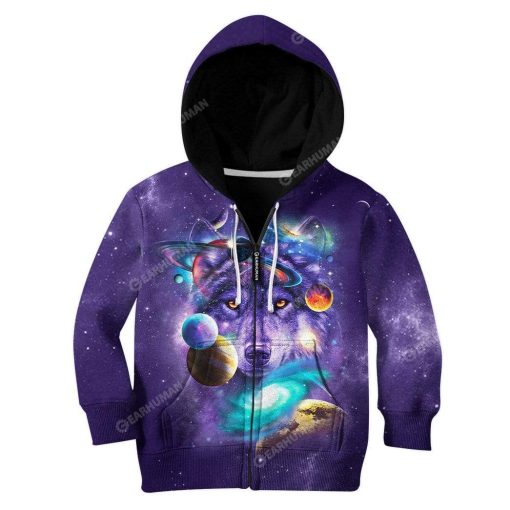 Kid Custom Wolf Apparel GH110401K Kid 3D Apparel Kid Zip Hoodie 2XS/3-4