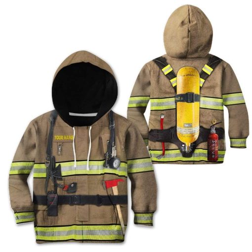 Gearhumans Kid Firefighter Custom Name T-Shirts Hoodies Apparel - Image 6