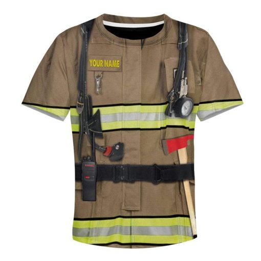Gearhumans Kid Firefighter Custom Name T-Shirts Hoodies Apparel - Image 3
