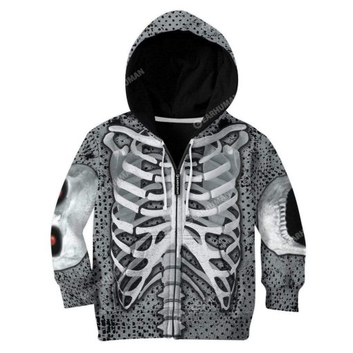 Kid Skeleton Hoodie TShirt Apparel SK-QM0312191 Kid 3D Apparel Kid Zip Hoodie 2XS