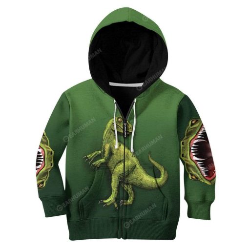 Kid Trex Dinosaur T-Shirts Hoodies Apparel HD-QM29111919 Kid 3D Apparel Kid Zip Hoodie 2XS/3-4