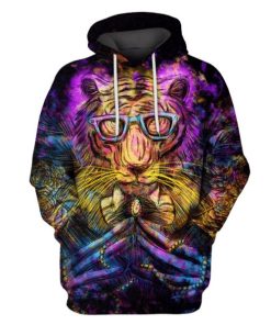 King Tiger glasses Hoodies - Tshir Apparel PET110164 3D Custom Fleece Hoodies Hoodie S 