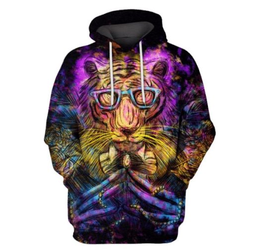 King Tiger glasses Hoodies - Tshir Apparel PET110164 3D Custom Fleece Hoodies Hoodie S