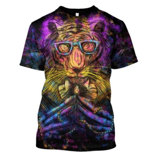 King Tiger glasses Hoodies - Tshir Apparel PET110164 3D Custom Fleece Hoodies T-Shirt S