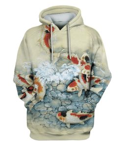 Koi fish Custom T-shirt - Hoodies Apparel HD-JP0001 3D Custom Fleece Hoodies Hoodie S 
