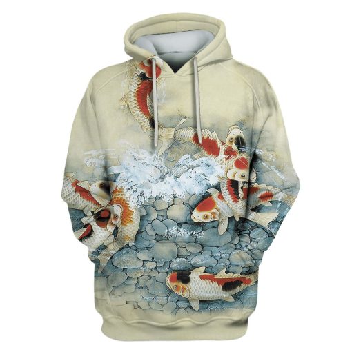 Koi fish Custom T-shirt - Hoodies Apparel HD-JP0001 3D Custom Fleece Hoodies Hoodie S