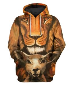 Lion and the Lamb Custom T-shirt - Hoodies Apparel HD-GH20204 3D Custom Fleece Hoodies Hoodie S 