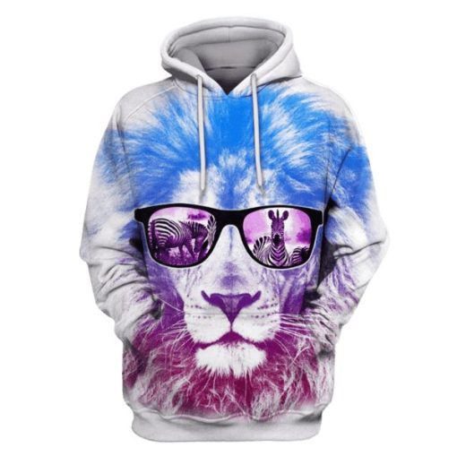 Lion glasses Hoodies - T-Shirts Apparel PET110124 3D Custom Fleece Hoodies Hoodie S