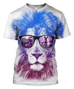 Lion glasses Hoodies - T-Shirts Apparel PET110124 3D Custom Fleece Hoodies T-Shirt S