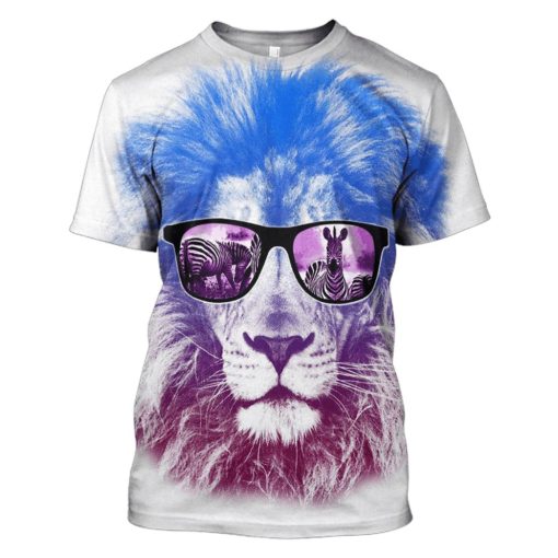 Lion glasses Hoodies - T-Shirts Apparel PET110124 3D Custom Fleece Hoodies T-Shirt S
