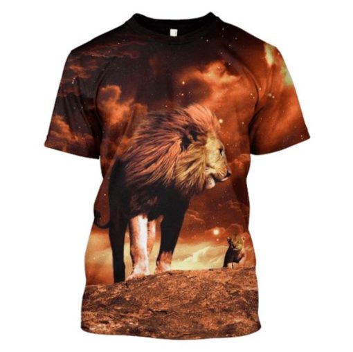 Lion Hoodies - T-Shirts Apparel PET110142 3D Custom Fleece Hoodies T-Shirt S