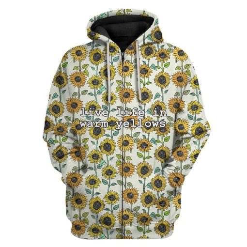 live life in warm yellow Hoodies T-Shirts Apparel HP101140 3D Custom Fleece Hoodies