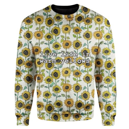 live life in warm yellow Hoodies T-Shirts Apparel HP101140 3D Custom Fleece Hoodies