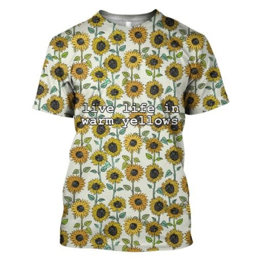 live life in warm yellow Hoodies T-Shirts Apparel HP101140 3D Custom Fleece Hoodies T-Shirt S