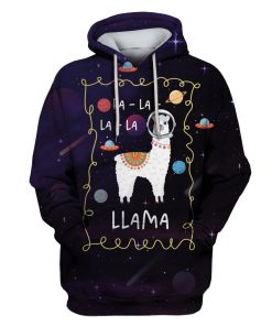 Llama in the space Custom T-shirt - Hoodies Apparel HD-UGL110173 3D Custom Fleece Hoodies Hoodie S