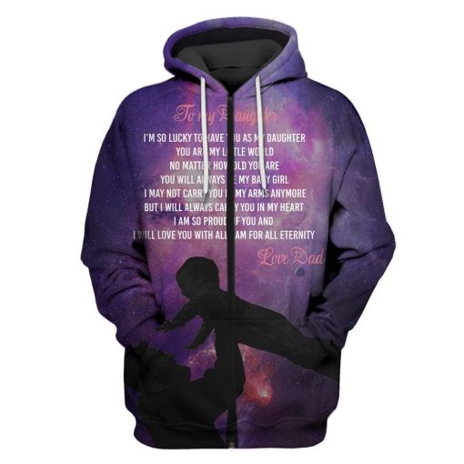 Love between dad and daughter Custom T-shirt - Hoodies Apparel HD-GH1106174 3D Custom Fleece Hoodies