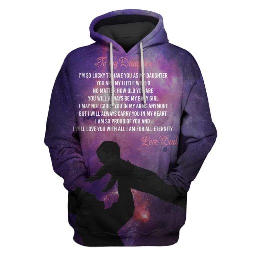 Love between dad and daughter Custom T-shirt - Hoodies Apparel HD-GH1106174 3D Custom Fleece Hoodies Hoodie S