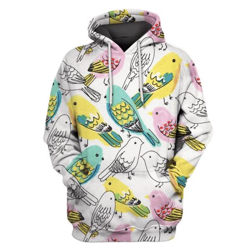 Lovely Birds In Spring Custom T-shirt - Hoodies Apparel HD-PET110217 3D Custom Fleece Hoodies Hoodie S