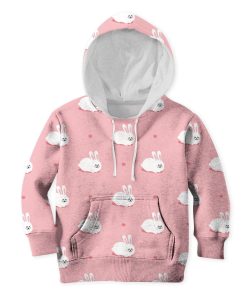 Lovely White Rabbit Custom Hoodies T-shirt Apparel HD-PET110357K kid 3D apparel Kid Hoodie S/6-8