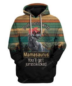 Mamasaurus Custom T-shirt - Hoodies Apparel HD-DT11111907 3D Custom Fleece Hoodies Hoodie S 