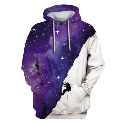 Man Climbing Up Galaxy Custom T-shirt - Hoodies Apparel HD-GH110471 3D Custom Fleece Hoodies Hoodie S