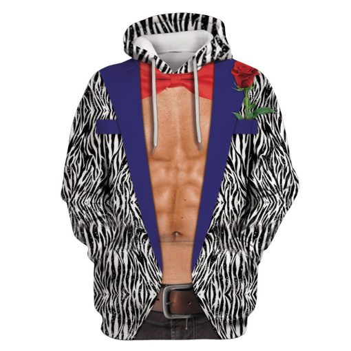 Man Having Muscle With Red Necktie Custom T-shirt - Hoodies Apparel HD-UGL110190 3D Custom Fleece Hoodies Hoodie S