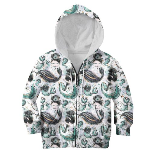 Gearhumans mermaid Kid Custom Hoodies T-shirt Apparel 3 mermaid Kid Custom Hoodies T-shirt Apparel HD-PET1103429K kid 3D apparel Kid Zip Hoodie S/6-8