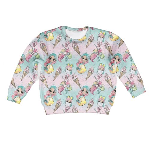 Gearhumans mermaid with ice scream Kid Custom Hoodies T-shirt Apparel 2 mermaid with ice scream Kid Custom Hoodies T-shirt Apparel HD-PET110352K kid 3D apparel Kid Sweatshirt S/6-8