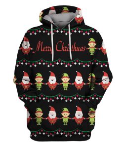 Merry Christmas Custom T-shirt - Hoodies Apparel HD-UGL110143 3D Custom Fleece Hoodies Hoodie S 