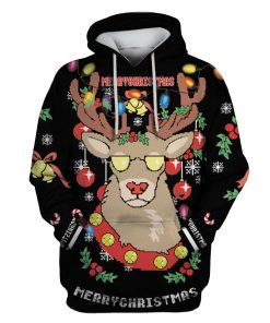 Merry Christmas Custom T-shirt - Hoodies Apparel HD-UGL110160 3D Custom Fleece Hoodies Hoodie S 