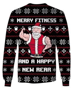 MERRY FITNESS AND A HAPPY NEW REAR Custom T-shirt - Hoodies Apparel HD-UGL110201 3D Custom Fleece Hoodies Long Sleeve S 