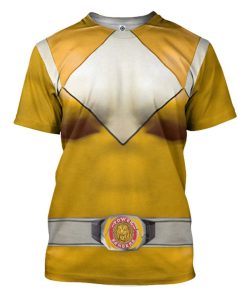 Mighty Morphin Yellow Power Rangers Custom Tshirt Apparel GN25095 3D T-shirt T-Shirt S 