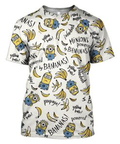 Minions Powered by Bananas Hoodies - T-Shirts - Zip Hoodies Apparel MV100201 3D Custom Fleece Hoodies Hoodie S 