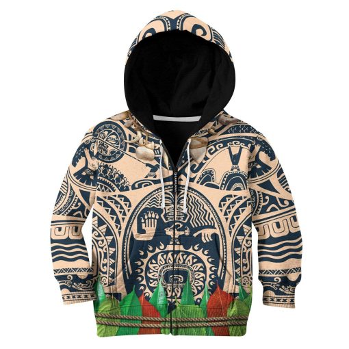 Moana Custom Hoodies T-shirt Apparel HD-GH1106119K kid 3D apparel Kid Zip Hoodie S/6-8