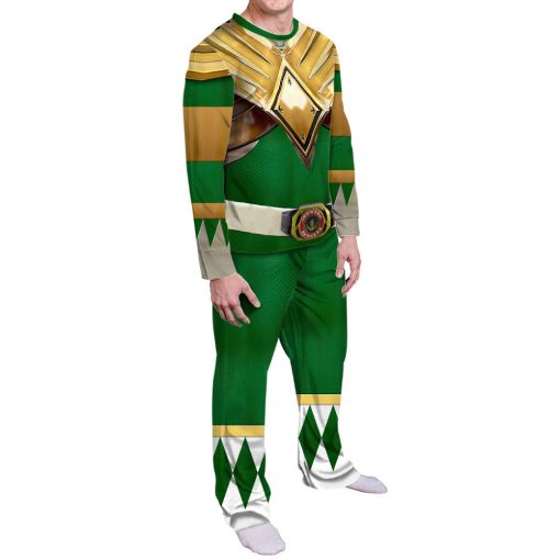 Gearhumans 3D Mighty Morphins Power Ranger Green Custom Family Pajamas - Image 4