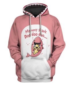 MOMMY SHARK Doo Doo doo Custom T-shirt - Hoodies Apparel HD-MV111372 3D Custom Fleece Hoodies Hoodie S 