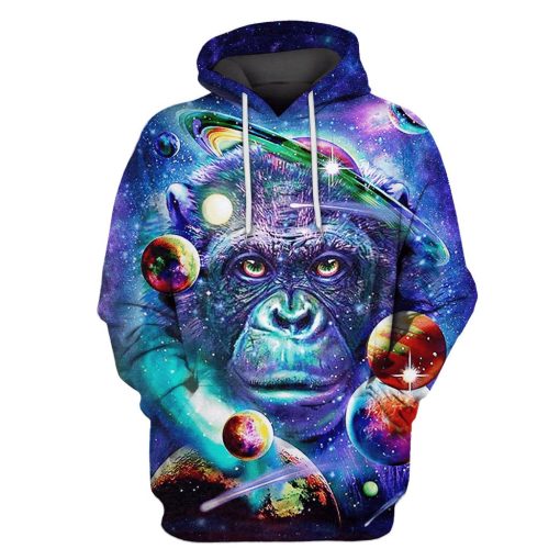 Gearhumans Monkey in the space Custom T-shirt - Hoodies Apparel 4 Monkey in the space Custom T-shirt - Hoodies Apparel GH110380 3D Custom Fleece Hoodies Hoodie S
