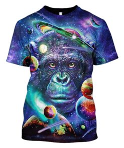 Monkey in the space Custom T-shirt - Hoodies Apparel GH110380 3D Custom Fleece Hoodies T-Shirt S
