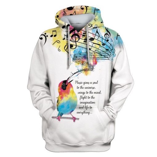 Music gives a soul to the universe Custom T-shirt - Hoodies Apparel HD-GH110454 3D Custom Fleece Hoodies Hoodie S