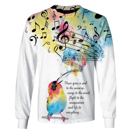 Music gives a soul to the universe Custom T-shirt - Hoodies Apparel HD-GH110454 3D Custom Fleece Hoodies Long Sleeve S