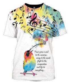 Music gives a soul to the universe Custom T-shirt - Hoodies Apparel HD-GH110454 3D Custom Fleece Hoodies T-Shirt S 