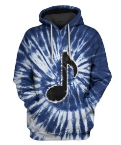 MUSIC NOTE ON TIE DYE BACKGROUND Custom T-shirt - Hoodies Apparel HD-GH1106168 3D Custom Fleece Hoodies Hoodie S 