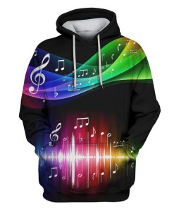Music note with colors Custom T-shirt - Hoodies Apparel HD-GH110781 3D Custom Fleece Hoodies Hoodie S 