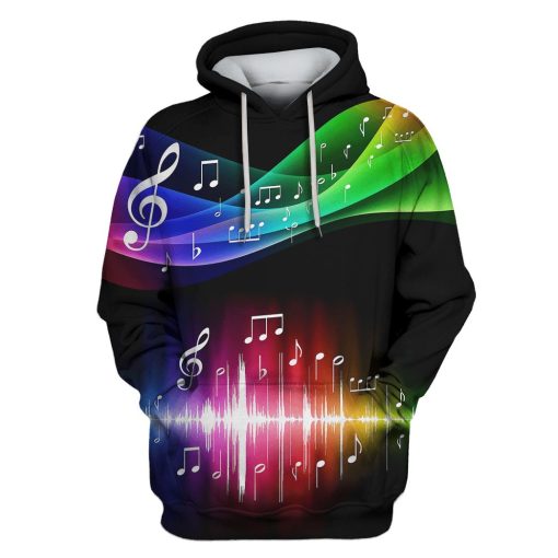Music note with colors Custom T-shirt - Hoodies Apparel HD-GH110781 3D Custom Fleece Hoodies Hoodie S