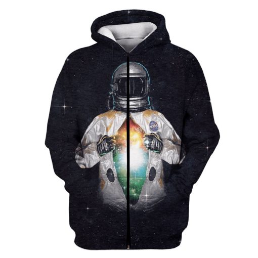 NASA Astronaut Custom T-shirt - Hoodies Apparel GH110303 3D Custom Fleece Hoodies Zip Hoodie S