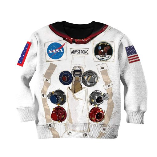 Nasa astronaut Kid Custom Hoodies T-shirt Apparel HD-GH20365K kid 3D apparel Kid Sweatshirt 2XS