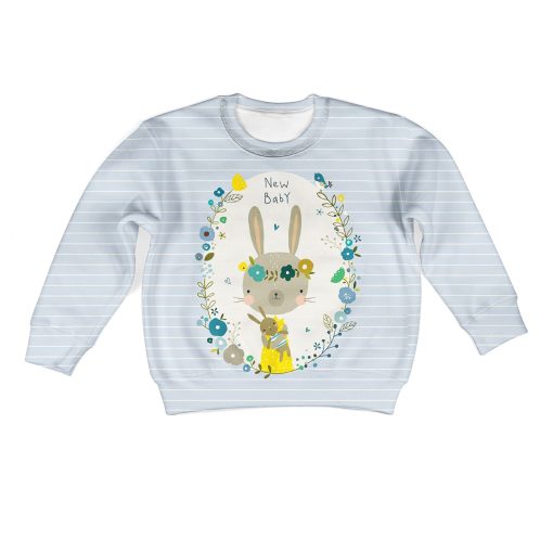 New Baby Rabbit Custom Hoodies T-shirt Apparel HD-PET110375K kid 3D apparel Kid Sweatshirt S/6-8